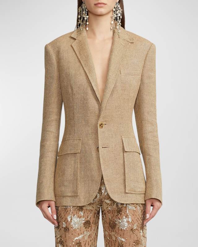Rliegh Tweed Linen Blazer Jacket
